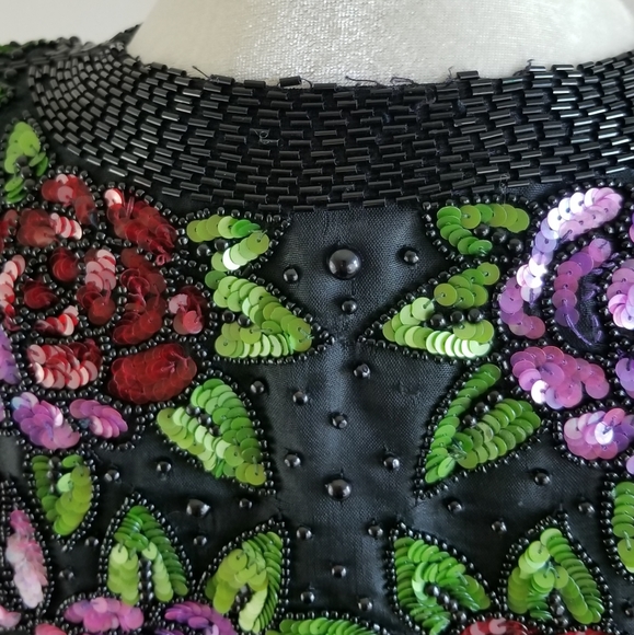 VTG 80s Scala Bead + Sequin Bolero Jacket - Picture 10 of 14